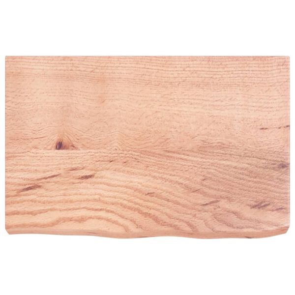 vidaXL Dessus de table marron clair bois ch&ecirc;ne massif trait&eacute;