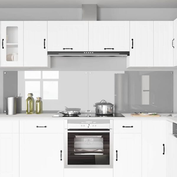 vidaXL Protection de cuisine 2 pcs Gris clair 120 x 60 cm verre tremp&eacute;
