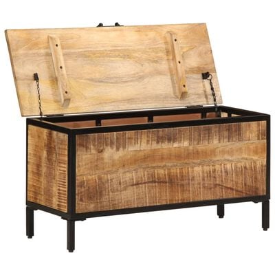 vidaXL Boîte de rangement 82x30x43 cm bois de manguier brut massif