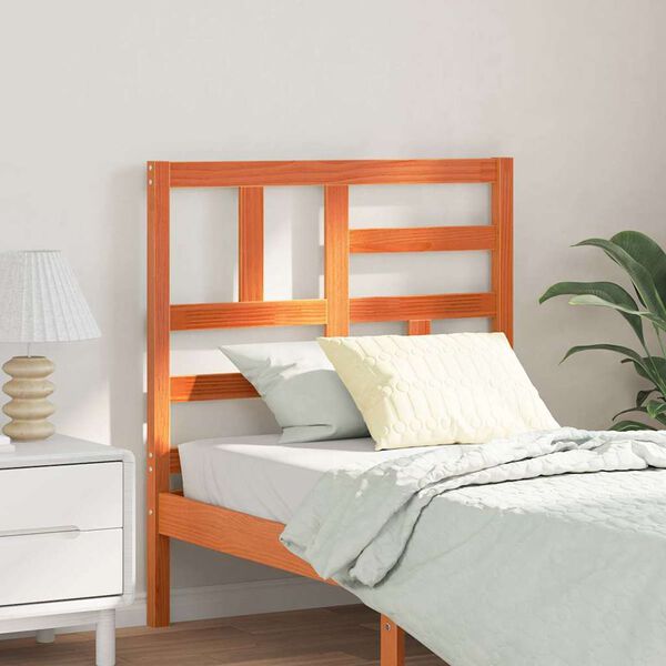 vidaXL T&ecirc;te de lit Brun cire 105,5 x 4 x 104 cm Pin massif