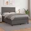 vidaXL Sommier &agrave; lattes de lit avec matelas Gris 140x190 cm Similicuir