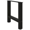 vidaXL Pieds de table basse Noir 2 pi&egrave;ces 60 x (42-43) cm Acier