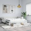 vidaXL Lit de jour et lit gigogne et tiroirs blanc 90x200cm similicuir