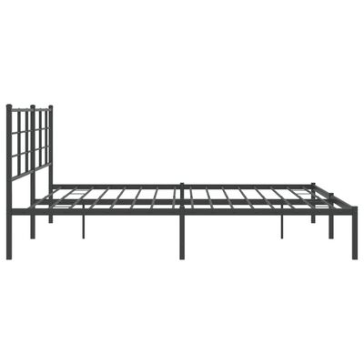 vidaXL Cadre de lit métal sans matelas avec tête de lit noir 200x200cm