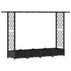 vidaXL Lit &Eacute;lev&eacute; avec Treillis et Toit Noir 203 x 40 x 123 cm PP