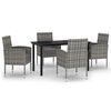 vidaXL Ensemble &agrave; manger de jardin 5 pcs Anthracite