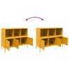 vidaXL Buffet jaune moutarde 100,5x39x79 cm acier