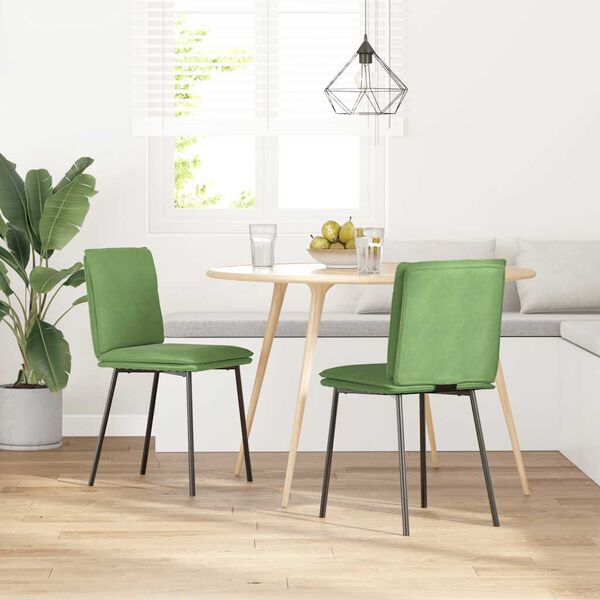 vidaXL Chaises à manger lot de 2 Vert clair Velours