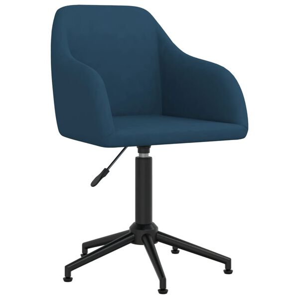 vidaXL Chaises pivotantes &agrave; manger lot de 2 bleu velours