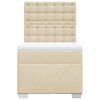 vidaXL Sommier &agrave; lattes de lit et matelas Cr&egrave;me 90x190 cm Tissu
