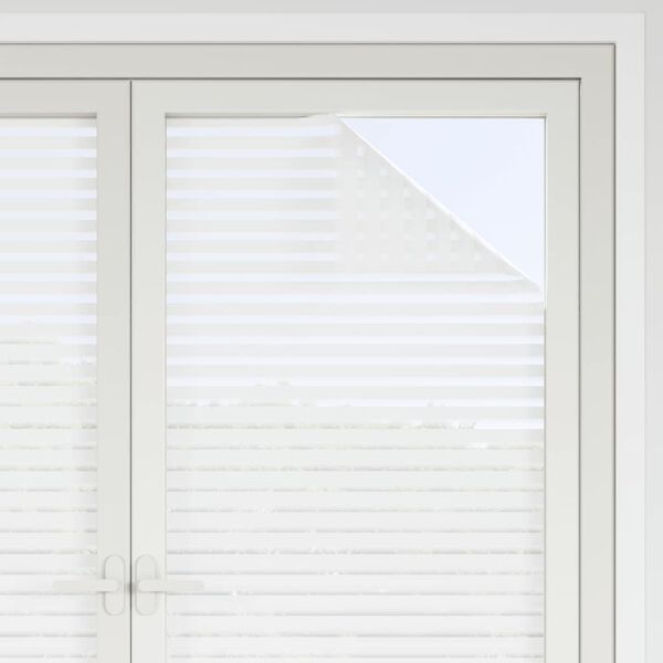 vidaXL Films pour fen&ecirc;tre 4 pcs d&eacute;poli motif &agrave; rayures PVC