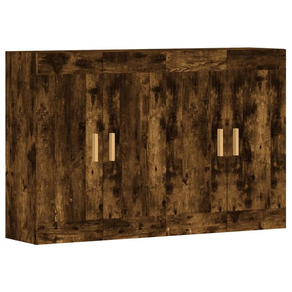 vidaXL Armoires murales 2 pcs ch&ecirc;ne fum&eacute; bois d'ing&eacute;nierie