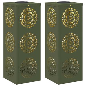 vidaXL Lumi&egrave;re de chemin LED solaire 2 pc Blanc chaud 18 x 18 x 50 cm