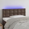 vidaXL T&ecirc;te de lit &agrave; LED Marron 100x5x78/88 cm Similicuir