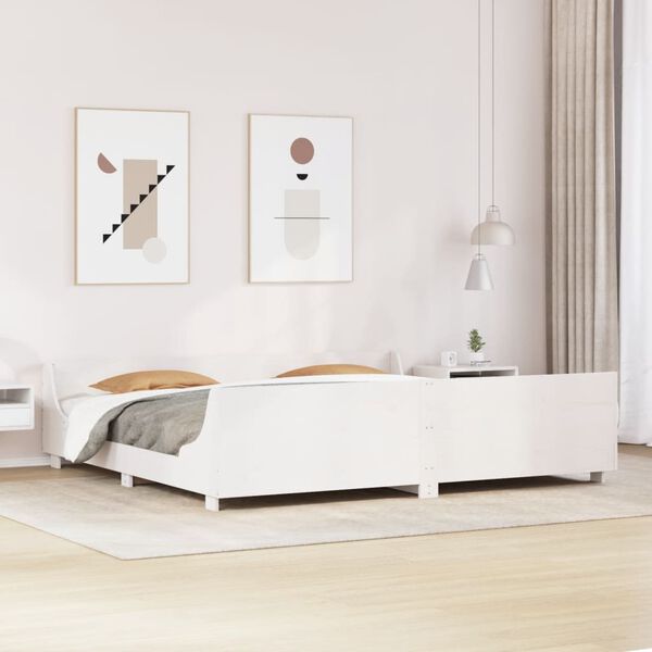 vidaXL Cadre de lit sans matelas blanc 180x200 cm bois massif de pin