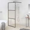 vidaXL Paroi de douche 90x195 cm Verre ESG demi-d&eacute;poli Noir