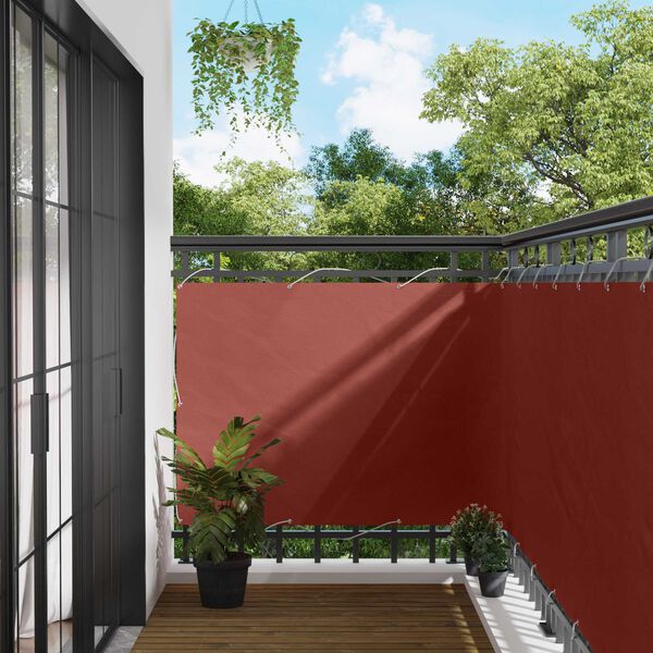 vidaXL &Eacute;cran de balcon Terre cuite 110 x 600 cm Tissu Oxford