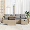 vidaXL Ensemble de canap&eacute; de jardin 6 pcs Beige polyrotin