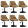 vidaXL Chaises pivotantes &agrave; manger lot de 6 marron velours