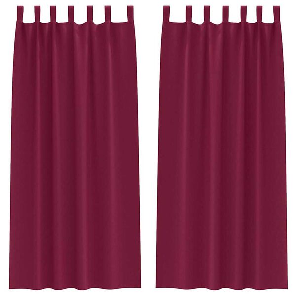 vidaXL Rideaux occultants avec anneaux 2 pcs Bordeaux 245 x 140 cm