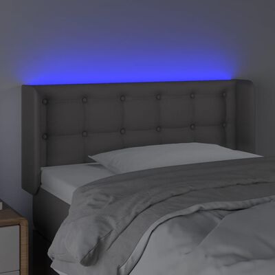 vidaXL Tête de lit à LED Gris 83x16x78/88 cm Similicuir