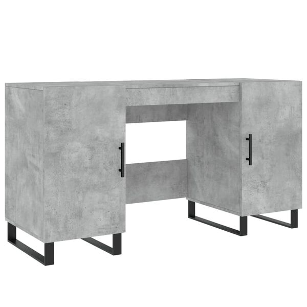 vidaXL Bureau gris b&eacute;ton 140x50x75 cm bois d'ing&eacute;nierie