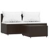 vidaXL Salon de jardin 3 pcs avec coussins marron r&eacute;sine tress&eacute;e