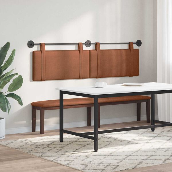 vidaXL T&ecirc;te de lit suspendue Uni Marron 190 x 55 x 5 cm PU antique