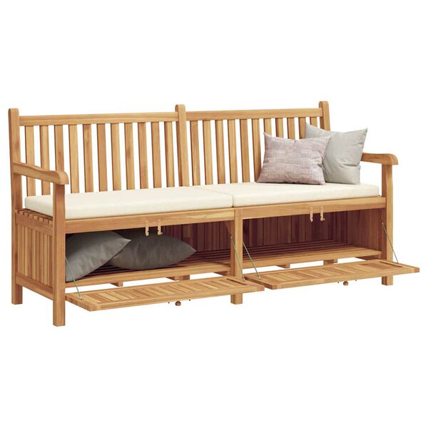 vidaXL banc avec stockage Marron 180 x 60 x 90 cm Bois de teck massif