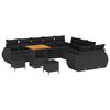 vidaXL Ensemble de canap&eacute; de jardin 13 pc Noir polyrotin