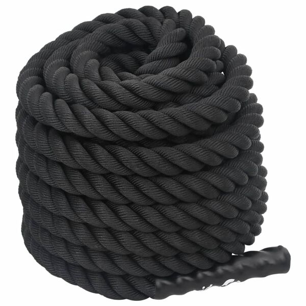 vidaXL Corde de combat noire 15 m 11 kg Polyester