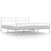 vidaXL Cadre de lit m&eacute;tal sans matelas et pied de lit blanc 180x200 cm