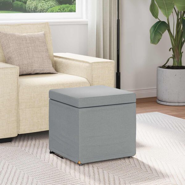 vidaXL Tabouret Gris clair 41 x 41 x 40 cm Tissu et bois stratifi&eacute;