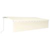 vidaXL Auvent manuel r&eacute;tractable avec store et LED 6x3 m Cr&egrave;me