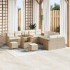 vidaXL Ensemble de canap&eacute; de jardin 13 pcs Beige polyrotin
