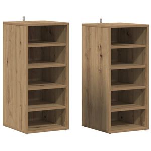 vidaXL Armoires &agrave; chaussures 2 pcs ch&ecirc;ne artisanal bois d'ing&eacute;nierie