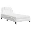 vidaXL Lit Viana avec matelas blanc 100x200 cm similicuir