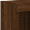 vidaXL Buffet avec lumi&egrave;res LED ch&ecirc;ne marron 202x37x100 cm
