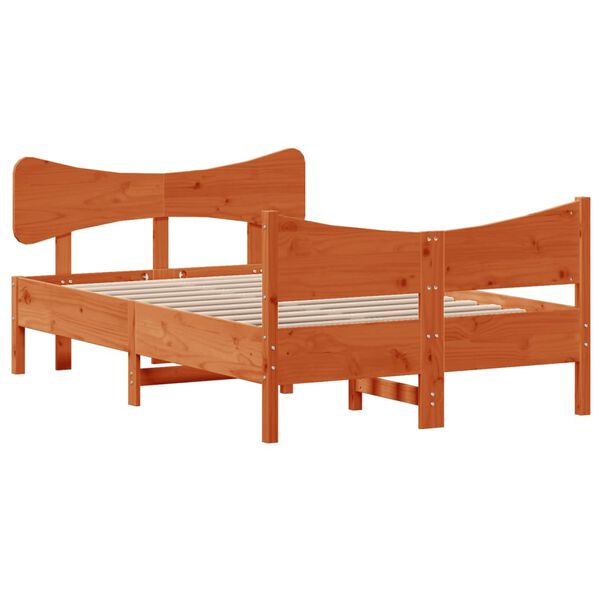 vidaXL Cadre de lit sans matelas cire marron 120x200cm bois pin massif