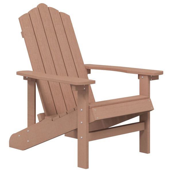 vidaXL Chaises de jardin Adirondack lot de 2 PEHD Marron