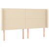 vidaXL T&ecirc;te de lit &agrave; LED Cr&egrave;me 183x16x118/128 cm Tissu