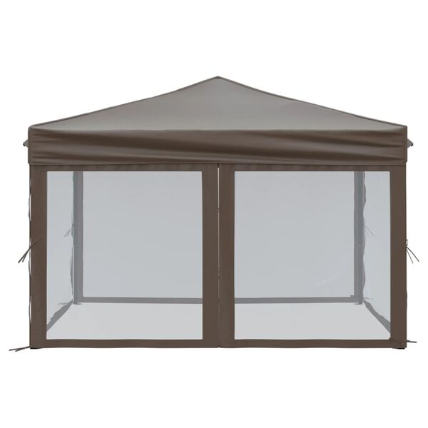 vidaXL Tente de réception pliable avec parois Taupe 3x3 m