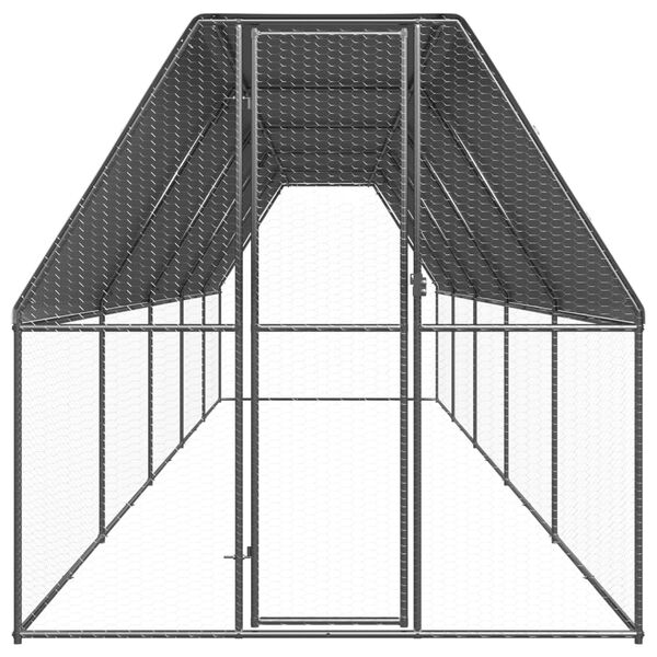 vidaXL Poulailler 2x10x2 m acier galvanis&eacute;