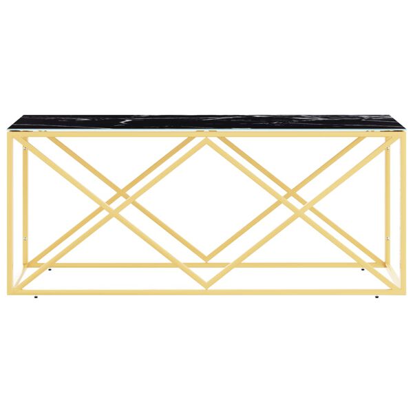 vidaXL Table basse 110x45x45 cm acier inoxydable et verre