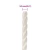 vidaXL Corde de travail Blanc 10 mm 250 m polypropyl&egrave;ne