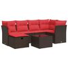 vidaXL Salon de jardin avec coussins 7 pcs marron r&eacute;sine tress&eacute;e