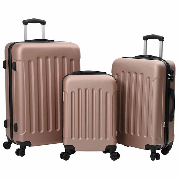 vidaXL Ensemble de valises 3 pcs doré rose 50 x 31 x 78 cm