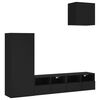 vidaXL Unit&eacute;s murales TV 4 pcs noir bois d'ing&eacute;nierie