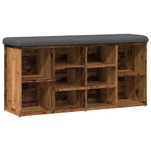 vidaXL Banc &agrave; chaussures vieux bois 102x32x50 cm bois d'ing&eacute;nierie