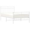 vidaXL Cadre de lit métal sans matelas et pied de lit blanc 100x190 cm